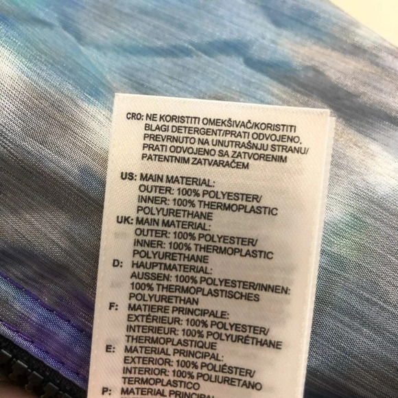 Stella McCartney x Adidas Watercolor Athletic Athleisure Windbreaker Rain Jacket - Picture 7 of 10